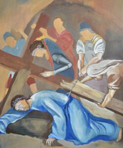 W trakcie rekonstrukcji brakującej stacji drogi krzyżowej dla kościoła pw. Św. Maksymiliana Marii Kolbego w Pszczynie.