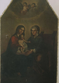 Lico obrazu. Stan po usunięciu płótna dublażowego Lico obrazu. Stan po usunięciu płótna dublażowego