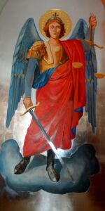 Rekonstrukcja obrazu z pocz. XX w.: „Św. Michał Archanioł” (część zrekonstruowanego ołtarza), dla kościoła p.w. Św. Michała Archanioła w Michałkowicach