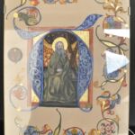 Ćwiczenia z techniki malarstwa na pergaminie z elementami złoceń . Praca studencka