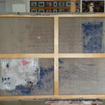 Ćwiczenia z technik nietypowych. Malarstwo z wykorzystaniem wartości graficznych tekstylnego podłoża. Praca studencka.