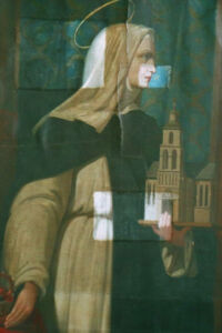 Fragment lica obrazu. Stan podczas usuwania warstwy pociemniałego werniksu