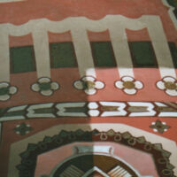 Fragment malowideł. Stan podczas usuwania warstwy brudu