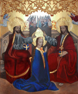 Rekonstrukcja XVI – wiecznego obrazu tablicowego: „Koronacja Najświętszej Matki Boskiej”, z kościoła p.w. Św. Walentego w Bieruniu, na zlecenie Stowarzyszenia Miłośników Sześćsetletniego Bierunia.