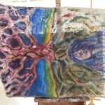 Ćwiczenia z technik nietypowych. Malarstwo na jucie z wykorzystaniem wartości światła