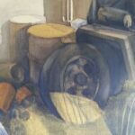 Ćwiczenia z technik nietypowych. Malarstwo z wykorzystaniem wartości tkaniny. Praca studencka