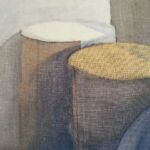 Ćwiczenia z technik nietypowych. Malarstwo z wykorzystaniem wartości tkaniny. Praca studencka