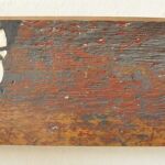 Ćwiczenia z technik nietypowych. Malarstwo na wtórnie wykorzystanym drewnianym podłożu. Praca studencka