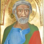 Ćwiczenia z techniki malarstwa temperowego na desce z elementami złoceń. Praca studencka