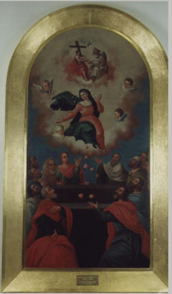 Lico obrazu w złoconej ramie. Stan po konserwacji