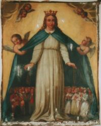 Lico obrazu. Stan podczas uzupełniania ubytków warstwy zaprawy